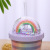 Factory Wholesale Custom Pattern Gift Cup Plastic Sippy Cup Unicorn Ins Double Plastic Cup Water Cup