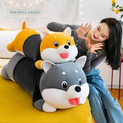 Yiwu Purchase Factory Customized Lying Style Shiba Inu Plush Toys Husky Doll Pillow for Girl Children's Gifts