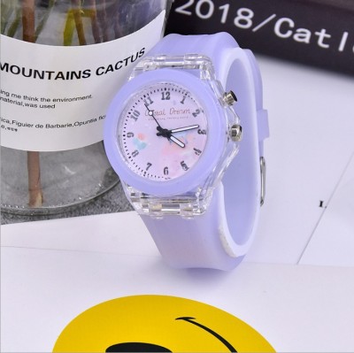 Hot Selling Fashion Creative Glow Colorful Flashing Light Silicone Quartz Watch Couple Watch Student Bracelet Advertising Gift