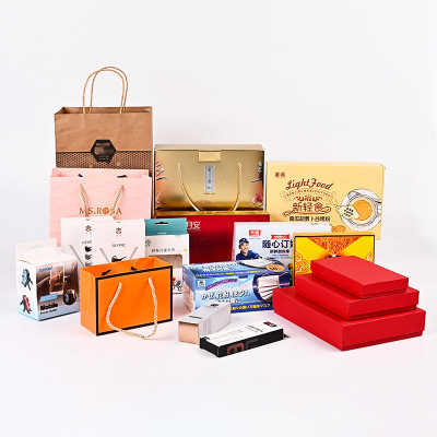 Kraft Paper Bag Tea Gift Box Handbag White Cardboard Cosmetic Color Box Paper Box Custom Logo
