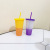 Pp Temperature Sensing Discoloration Cup Hot and Cold Changing Plastic Color Changing Cup with Straw Customizable Logo