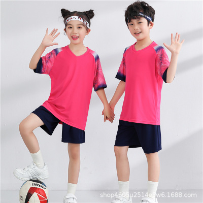 Customized Light Board Children's Football Uniforms Training Boy Set DIY Moisture Wicking Racing Suit Factory Direct Sales Printed Number