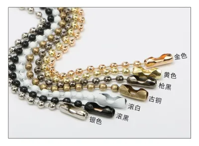 2.4mm Metal Block Silver White Ball Chain Tag Chain Color Jewelry Chain Gold Ball Bead Chain Spot Supply