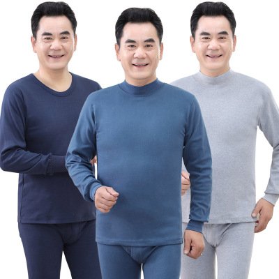 Clothing Middle-Aged and Elderly Thermal Underwear Men's Undershirt Autumn Cotton sweater Turtleneck Top