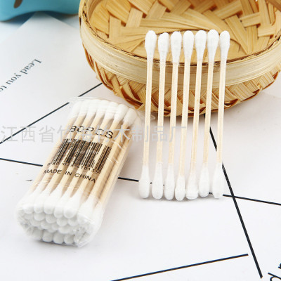 Disposable Double-Headed Makeup Cotton Swab Sanitary Cleaning Cotton Ear Swab Bags 80 Pcs Daily Necessities Wholesale