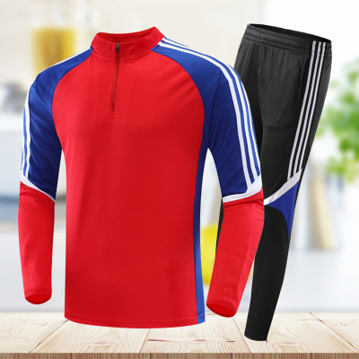 Autumn and Winter Children's Football Uniforms Suit Long Sleeve Football Training Suit Printing Racing Suit Group Costume Male Adult