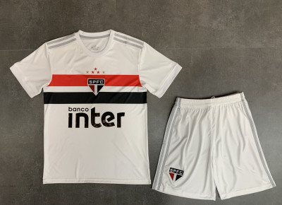Sao Paulo Jersey 20-21 Main and Away Short-Sleeved Football Suit Game Training Uniform Adult and Children Suit Customization