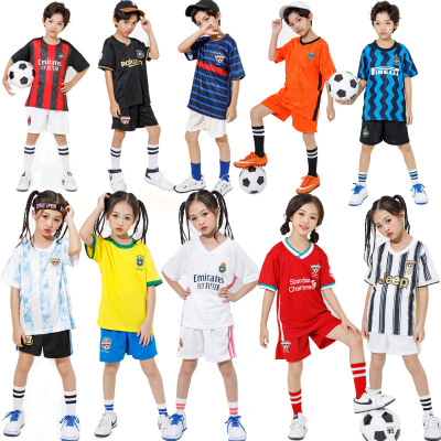 European Cup Italy France Netherlands 20-21 Soccer Suit Set Children Football Suit Competition Short Sleeve Training Wear
