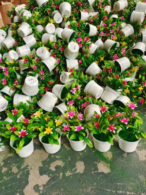 Artificial Flower Potted Flower Miniature Bonsai Desktop Decoration Two Yuan Store Creative Product Source Goods