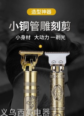 Cross-Border Factory Direct Sales Oil Head Cut Trim Electric Men's Shaver Hair Scissors Smart Rechargeable USB Portable