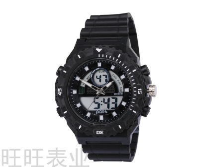 New Polit Luxury Double Display Imported Movement Large Screen Student Watch Gift Wholesale Waterproof Luminous Watch