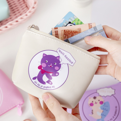 New Creative Korean Version Coin Purse Cartoon Cat Coin Storage Bag Portable Fashion Key Storage Bag