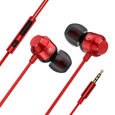 New Metal Magnetic Extra Bass Headphones in-Ear Drive-by-Wire with Mic and Wired Earphone Cellphone Computer Earbuds Wholesale