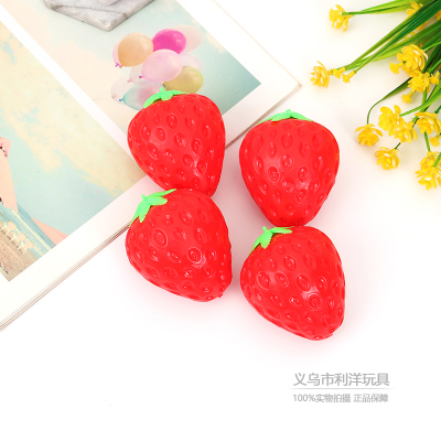 Simulation Vent Strawberry TPR Strawberry Flour Ball Soft Glue Toy Ball Adult and Children Novelty Funny Props Manufacturer