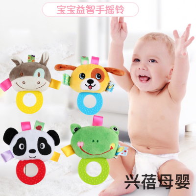 0-2 Years Old Toys for Children and Infants Handbell Baby Grabbing Animal Model Teether Baby Stick Hand Ring