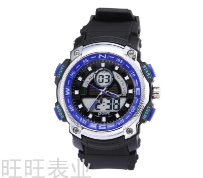 Factory Direct Sales Polit New Double Inserts Student Youth Waterproof Electronic Watch Imported Movement Men's Reloj