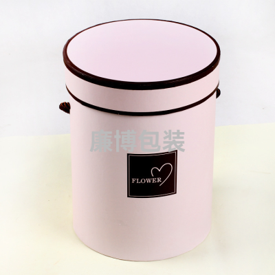 Round Flowerbox Bouquet Gift Box Valentine's Day Gift Flowers Wrapping Paper Material Small Size Flower Bucket Wholesale Flower Pot