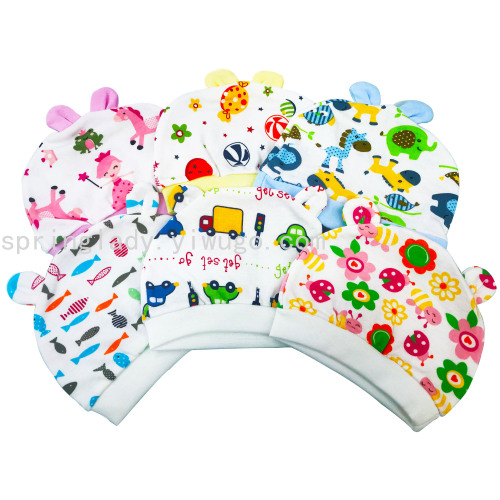 spring lady baby cartoon printed baby boneless cap newborn head protection wind warm beanie children hat