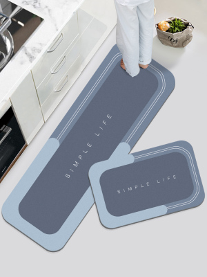 Kitchen Floor Mat Washable Water-Absorbing Oil-Proof Non-Slip Mat New Diatom Ooze Soft Mat Stain-Resistant Waterproof Carpet Mat