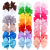Children's Hair Accessories V-Shaped Dovetail Ribbed Band Bow Hairpin Duckbill Clip Jewelry Headdress 40 Colors