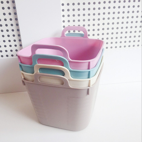 plastic square desktop storage basket with portable storage basket sundries bucket storage bucket small storage basket