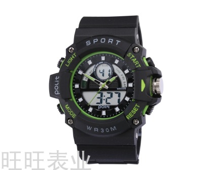 Polit Double Display Imported Movement Waterproof Large Screen Gift Wholesale Multi-Functional Men's Electronic Watch