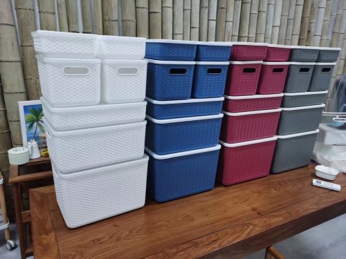 Imitation Bamboo Toy Storage Box Storage Box Dormitory Desk Plastic Basket Stationery Cosmetics Storage Box