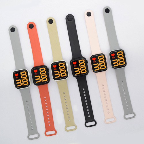amazon new touch led square electronic watch big digital fashion simple swimming waterproof bracelet & watch tide