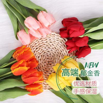 Qihao High-End Artificial Flower Moist Feeling Tulip Photographic Ornaments Home Decorative Fake Flower Factory Direct Sales