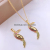 European and American Fashion New Real Gold Plating Woodpecker Moon Pendant Necklace Female Ornament Wish Hot Sale H