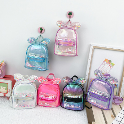 New Children's Personality Sequin Backpack Fashion Personality Trend Girl Bag Bow Simple Western Style Style