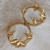 Ly585kc Gold Jingji Leaf round Earrings Pendant Alloy Decoration Accessories DIY Metal Material Manufacturer