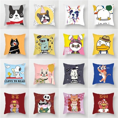 Nordic Cartoon Anime Fashion Pillow Cover Living Room Sofa Cushion Cover Bedside Car Removable and Washable Pillow Office