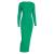 European and American Women's Clothing 2021 New Fall Winter Fashion V-neck Slim-Fit Long Sleeve Split Slimming Midi Dress Amazon Wholesale