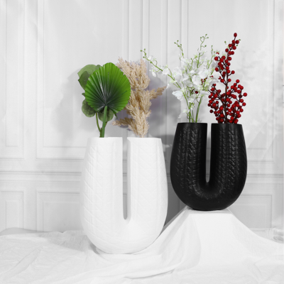 Nordic Style Modern Simple Model Room Dining Table Ceramic Dried Flower Arrangement Decoration Vase Decoration
