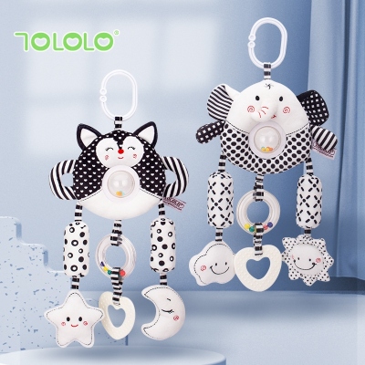 Newborn Baby Stroller Pendant Black and White Big Wind Chimes 0-1 Years Old Early Education Toys Baby Comforter Bed Bell Bedside Rattle
