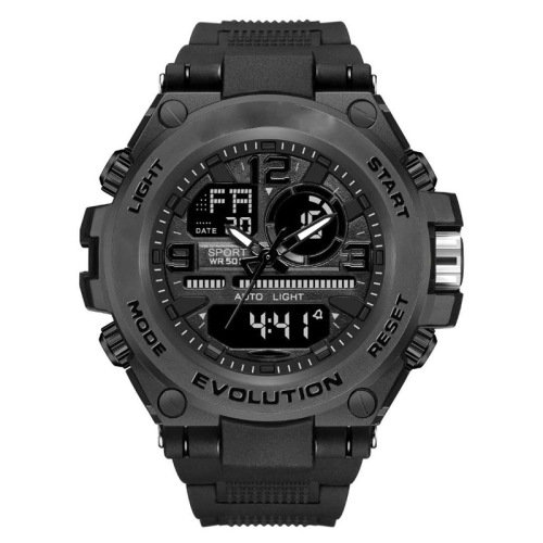 Factory Direct Supply New Cold Light Multifunctional Watrproof Watch Timing Alarm Clock Pointer Electronic Double Inserts Waterproof Watch