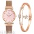 New Arrival Hot Sale 2021 Trendy Simplicity Personalized Mesh Strap Magnetic Strap Women's Bracelet Quartz Watch Set