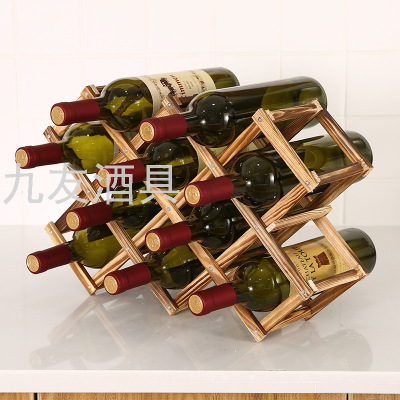 Wooden Wine Rack Pine Wooden Wine Multi-Bottle Display Rack Creative Folding Wooden Shelf 3610 Bottles Home Decoration