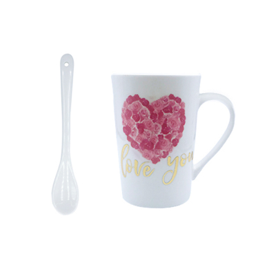 2021 Good Selling Custom Print Logo Travel Heart Mug Ceramic