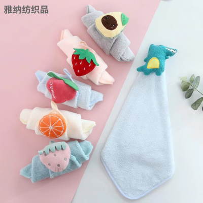 Yiwu Good Goods Coral Fleece Fruit Animal Decals Hand Towel Kitchen Daily Necessities Towel Hanging