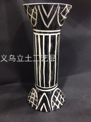 Gao Bo Decorated Home European-Style Simple Black and White Ceramic Vase