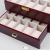 Custom Classic Double Layer 10 Slot Wooden Box Glass Top Side Storage Box Jewellery Box