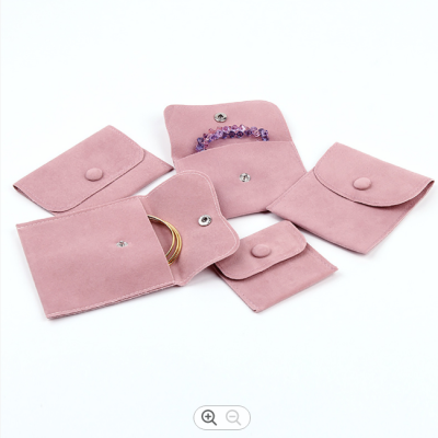 Luxury Pink Velvet Jewelry Storage Bag Square Ring Necklace Bag Jewelry Storage Bag Support Customization