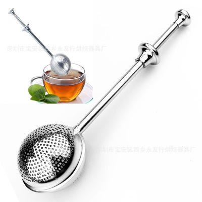 Syringe 304 Stainless Steel Tea Compartment Retractable Tea Strainer Reuse Filter Seasoning Ball High-Grade Tea Strainer