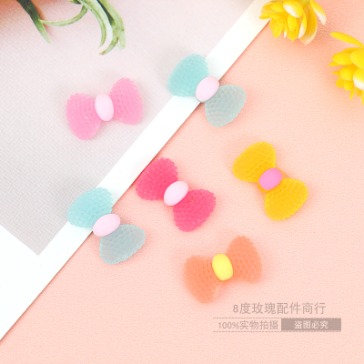 Korean Frosted Candy Color Bow Pendant DIY Handmade Jewelry Accessories Hair Rope Hair Ring Headdress Material
