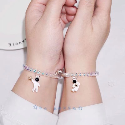 Spaceman Magnet Suction Couple Bracelet Pair for Boyfriend Female Student Korean Style Headband Phone Line Hair Ring