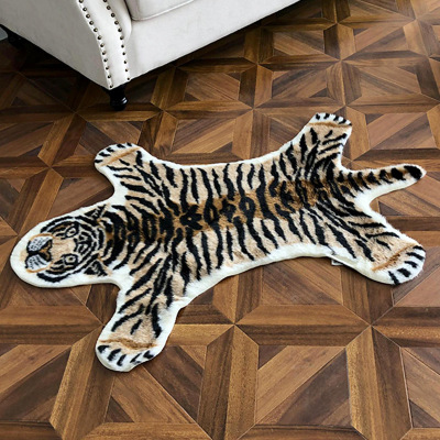 Factory Direct Sales Whole Imitation Tiger Animal Pattern Carpet Living Room Coffee Table Bedroom Office Floor Mat Imitation Fur Carpet