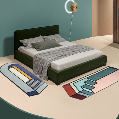 foreign trade amazon hot selling cashmere carpet bedroom bedside carpet absorbent non-slip lambswool printing blanket before bed