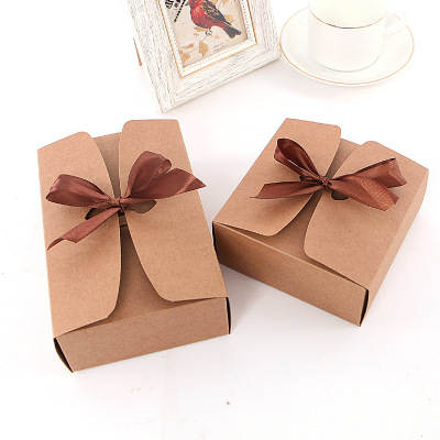 Kraft Box Gift Box Customized Rectangular Lace-up Bow Socks Underwear Packaging Box Business Gift Box in Stock